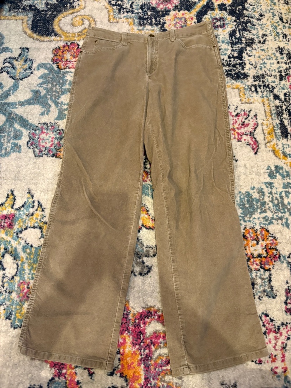 Talbots Wide-Leg Corduroy Jeans in Khaki